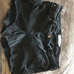 Black jean shorts